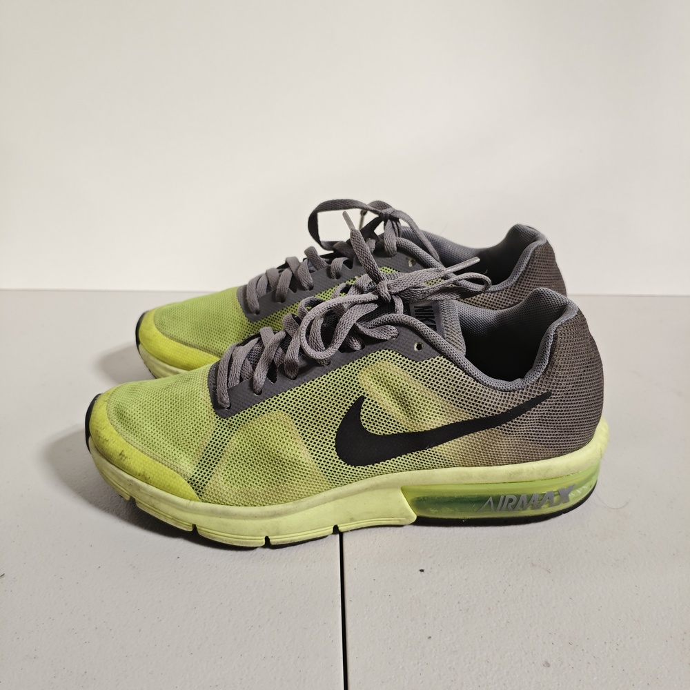 Nike Air Max Shoes Youth Size 4.5Y Yellow Gray Mesh Running Sneakers 74983-701